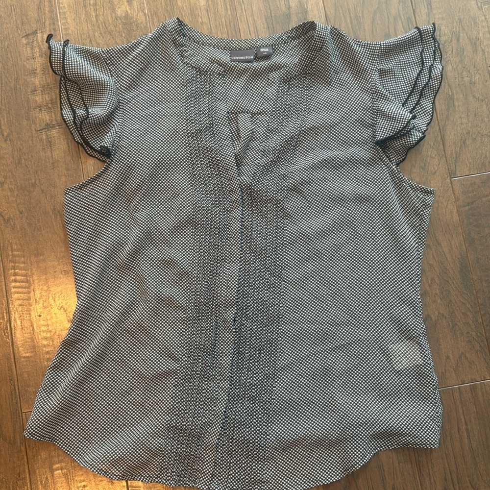 Feminine Semi Sheer Button Down Blouse